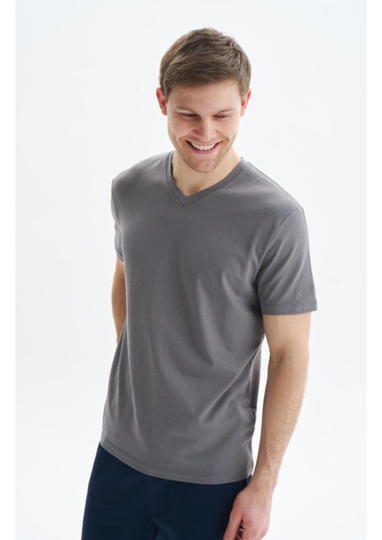 Erkek Regular Fit Basic Süprem V Yaka Tişört Y29344472102