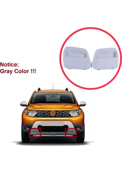 BSP1196 Renault Dacia Duster Mk2 Hm 2017-2023 511802392R Için Ön Tampon Çeki Demiri Kapağı Seti Gri modelleri