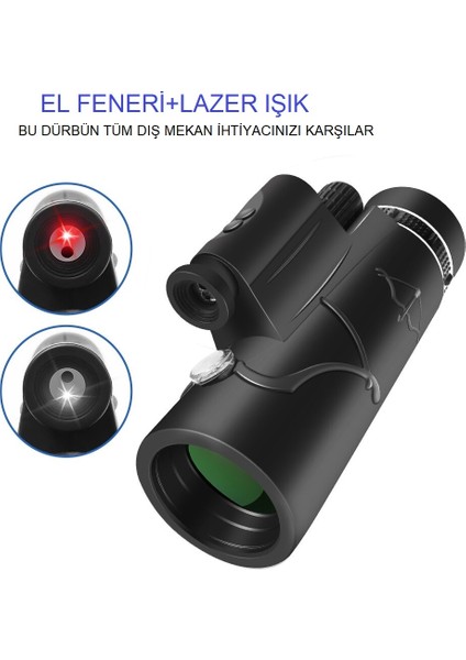 80X100 Monoküler Teleskop – Yüksek Büyütme, Su Geçirmez, Telefon Uyumlu, Dahili El Feneri, Hd Optik Lens, Gece Görüşü, Kamp ve Doğa Sporları Için Taşınabilir Dürbün