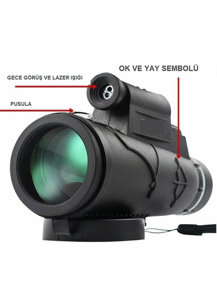80X100 Monoküler Teleskop – Yüksek Büyütme, Su Geçirmez, Telefon Uyumlu, Dahili El Feneri, Hd Optik Lens, Gece Görüşü, Kamp ve Doğa Sporları Için Taşınabilir Dürbün