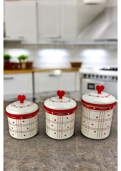 Emaye Kavanoz Kapaklı-1 /-1.3 / -1.5 Litre-Baharatlık, Çeyiz ,yoğurt Mayalama, Çok Amaçlı Kavanoz modelleri