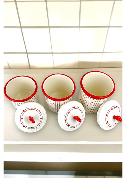 Emaye Kavanoz Kapaklı-1 /-1.3 / -1.5 Litre-Baharatlık, Çeyiz ,yoğurt Mayalama, Çok Amaçlı Kavanoz fırsatları