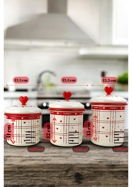 Emaye Kavanoz Kapaklı-1 /-1.3 / -1.5 Litre-Baharatlık, Çeyiz ,yoğurt Mayalama, Çok Amaçlı Kavanoz indirimleri