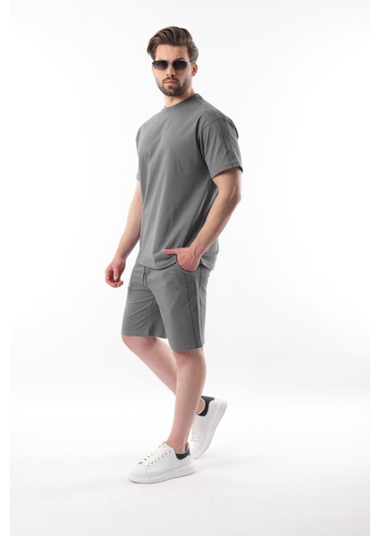 Füme Overfit Baskılı Erkek Şort T-Shirt Takım E7302 fiyatları