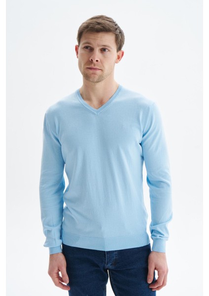 Erkek Slim Fit Basic V Yaka Triko Kazak K9KRO0852