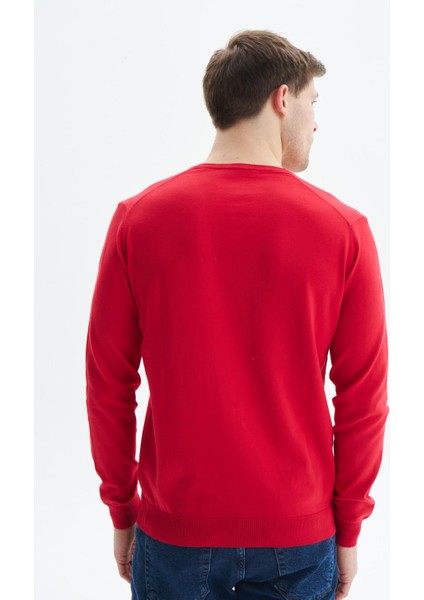 Erkek Slim Fit Basic V Yaka Triko Kazak K9KRO0852