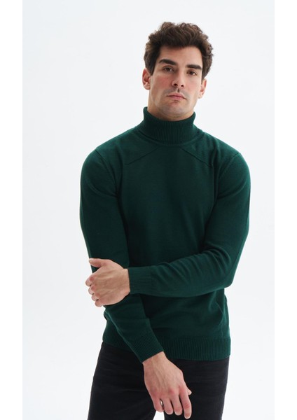Erkek Slim Fit Likralı Akrilik Kumaş Boğazlı Yaka Triko Kazak K0KRO0862 fiyatları