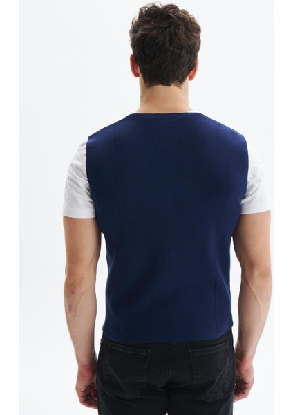 Erkek Slim Fit Basic %100 Pamuk Triko Yelek K9KRO0853