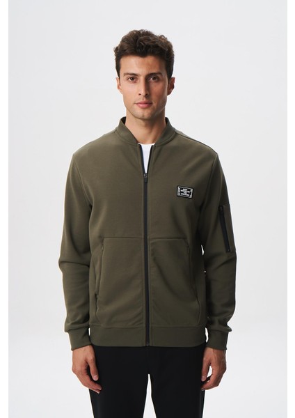 Erkek Slim Fit Scuba Su Geçirmeyen Kumaş Basic Kol Cepli Tam Fermuar Kolej Yaka Sweatshirt K28324988301 modelleri