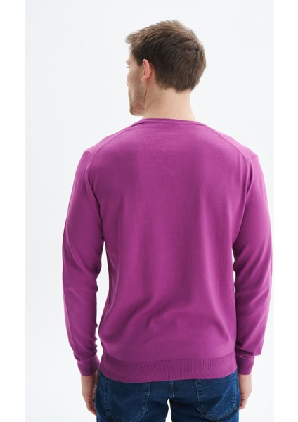 Erkek Slim Fit Basic V Yaka Triko Kazak K9KRO0852