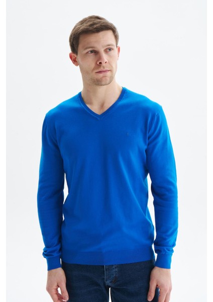 Erkek Slim Fit Basic V Yaka Triko Kazak K9KRO0852
