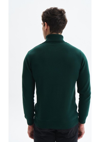 Erkek Slim Fit Likralı Akrilik Kumaş Boğazlı Yaka Triko Kazak K0KRO0862 indirimleri