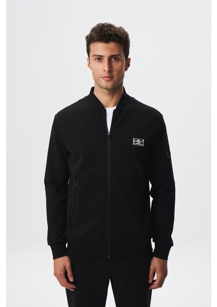 Erkek Slim Fit Scuba Su Geçirmeyen Kumaş Basic Kol Cepli Tam Fermuar Kolej Yaka Sweatshirt K28324988301 modelleri