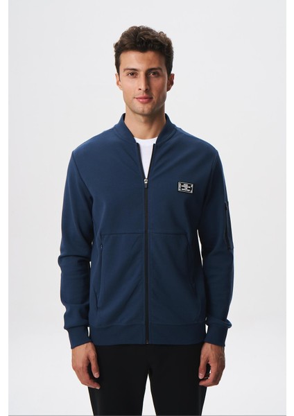 Erkek Slim Fit Scuba Su Geçirmeyen Kumaş Basic Kol Cepli Tam Fermuar Kolej Yaka Sweatshirt K28324988301 modelleri