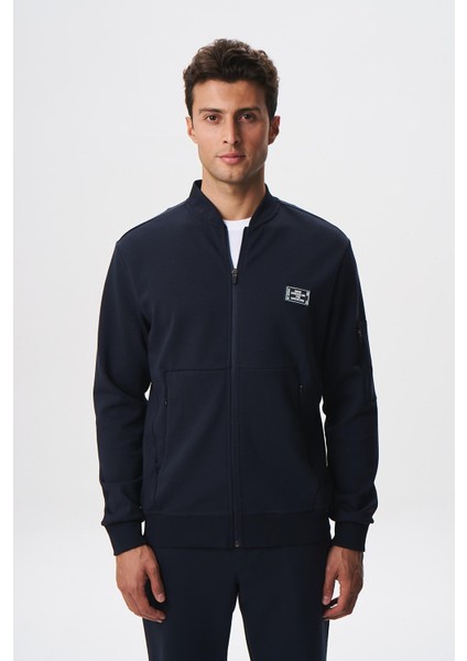 Erkek Slim Fit Scuba Su Geçirmeyen Kumaş Basic Kol Cepli Tam Fermuar Kolej Yaka Sweatshirt K28324988301 modelleri