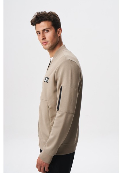 Erkek Slim Fit Scuba Su Geçirmeyen Kumaş Basic Kol Cepli Tam Fermuar Kolej Yaka Sweatshirt K28324988301 fırsatları