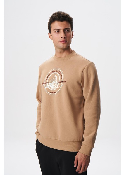 Baskılı Yazılı Regular Fit Şardonlu Erkek Bisiklet Yaka Sweatshirt K28124602901 modelleri