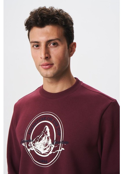 Baskılı Yazılı Regular Fit Şardonlu Erkek Bisiklet Yaka Sweatshirt K28124602901 fiyatları