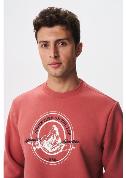 Baskılı Yazılı Regular Fit Şardonlu Erkek Bisiklet Yaka Sweatshirt K28124602901 fiyatları