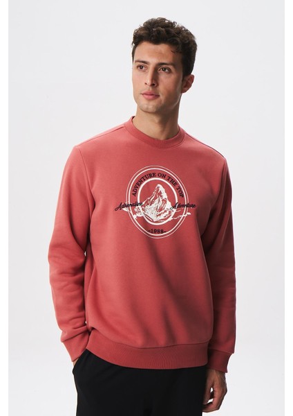 Baskılı Yazılı Regular Fit Şardonlu Erkek Bisiklet Yaka Sweatshirt K28124602901 modelleri