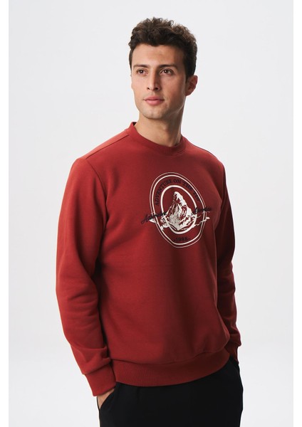 Baskılı Yazılı Regular Fit Şardonlu Erkek Bisiklet Yaka Sweatshirt K28124602901 modelleri