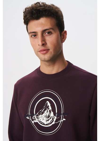 Baskılı Yazılı Regular Fit Şardonlu Erkek Bisiklet Yaka Sweatshirt K28124602901 fiyatları