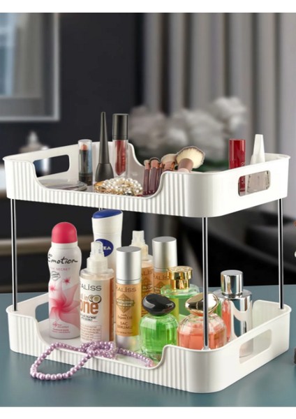 2 Katlı Banyo Mutfak Ofis ve Makyaj Düzenleyici Çok Amaçlı Masa Organizer fiyatları