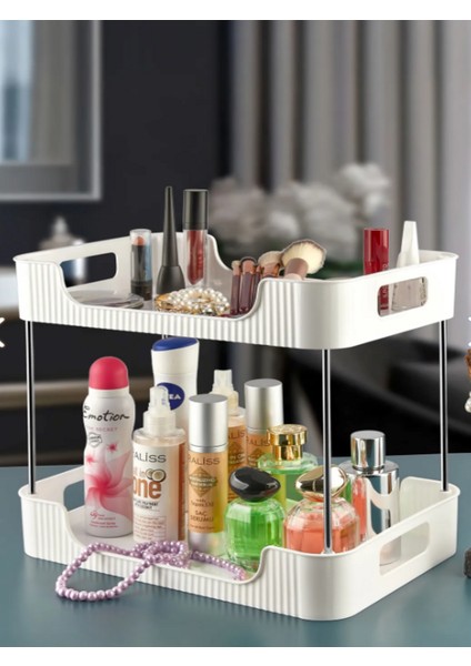 2 Katlı Banyo Mutfak Ofis ve Makyaj Düzenleyici Çok Amaçlı Masa Organizer modelleri