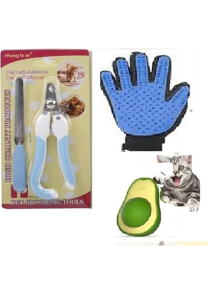 Kediler İçin Tırnak Makası ,Tüy Toplama Eldiveni Ve Avokado Catnip Kedi Yalama Oyuncağı