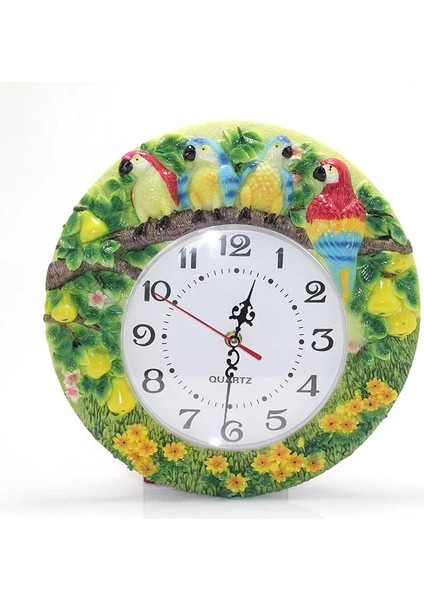 Duvara Asmalı Papağanlı Polyester Saat ALK1537
