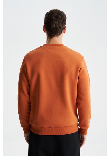 Erkek Regular Fit Yazılı Baskılı Bisiklet Yaka Sweatshirt K28124602701