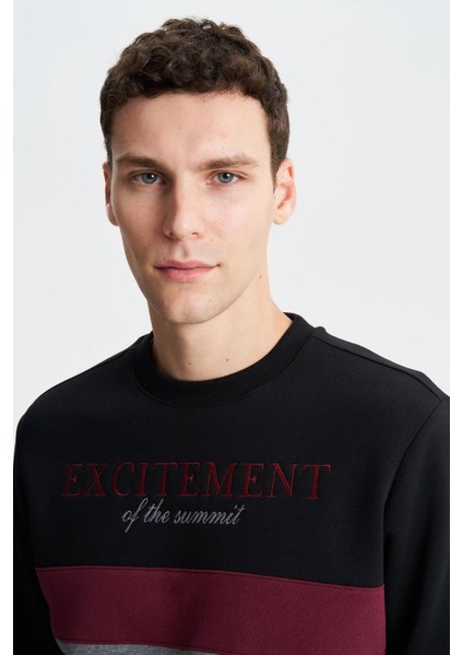 Erkek Regular Fit Yazılı Baskılı Bisiklet Yaka Sweatshirt K28124602701 fiyatları