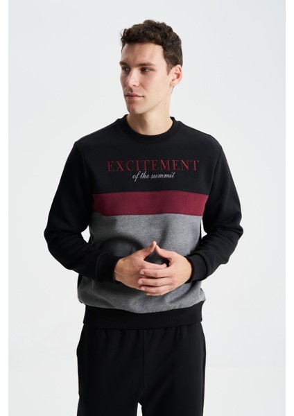 Erkek Regular Fit Yazılı Baskılı Bisiklet Yaka Sweatshirt K28124602701 modelleri