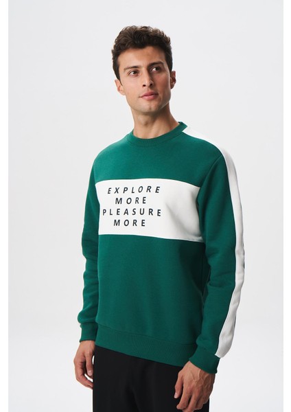 Erkek Regular Fit Yazılı Şardonlu 3 İplik Bisiklet Yaka Sweatshirt K28124602601 modelleri