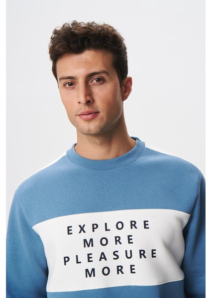 Erkek Regular Fit Yazılı Şardonlu 3 İplik Bisiklet Yaka Sweatshirt K28124602601 fiyatları