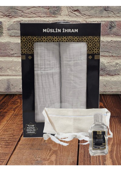 Müslin Ihram Takımı Seti, Ihram Kemeri ve Ihram Sabunu Hediyeli
