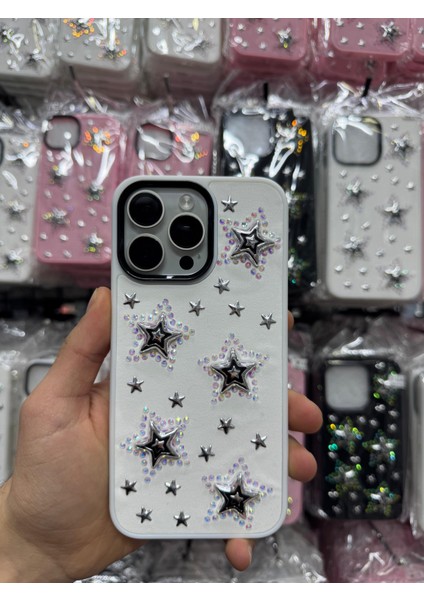 Yuax Apple iPhone 13 Uyumlu Kılıf Kabartmalı Parlak Yıldız Figürlü Silikon Case Beyaz fiyatları