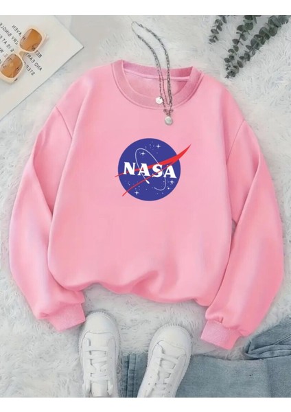 Eşofman Takımı Nasa Baskılı Ünisex Kışlık Sweatshirt ve Eşofman Altı 2 Li Set Combin Takım Pamuklu