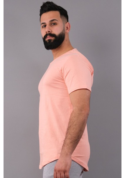 Pudra Rengi Erkek Tişört Oval Kesimli Slim Fit Tişört Standart Kesim (Psokt-S) fiyatları