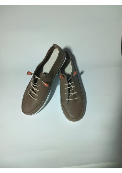 Içi, Dışı Deri Lastik Bağcıklı Günlük Ayakkabı