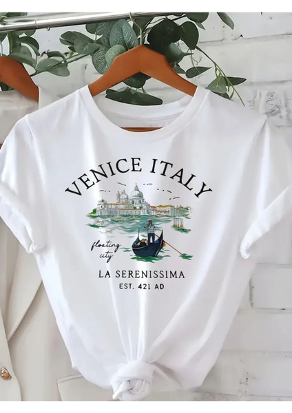 La Serenıssıma Baskılı Oversize Tshirt