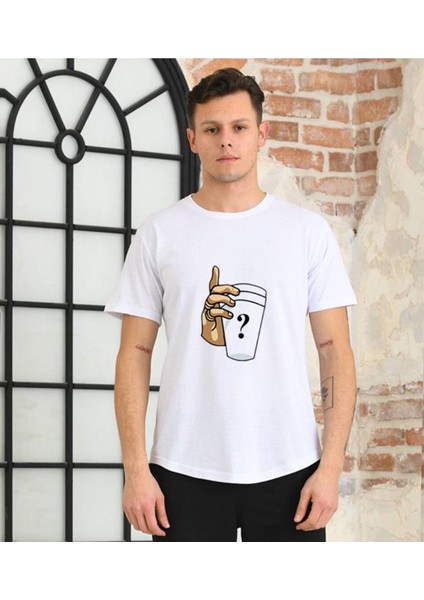 Unisex El Bardak Baskılı Beyaz Oversize T-Shirt fiyatları