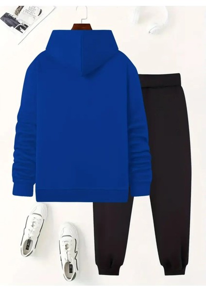 Eşofman Takımı Kapşonlu Basketbolcu Baskılı Şardonlu ve Pamuklu Yumuşak Kalın Ürün 2'li Set Combin indirimleri