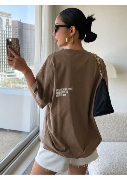 Cherısh Time Effect Sırt ve Ön Baskılı Oversize Tshirt fiyatları