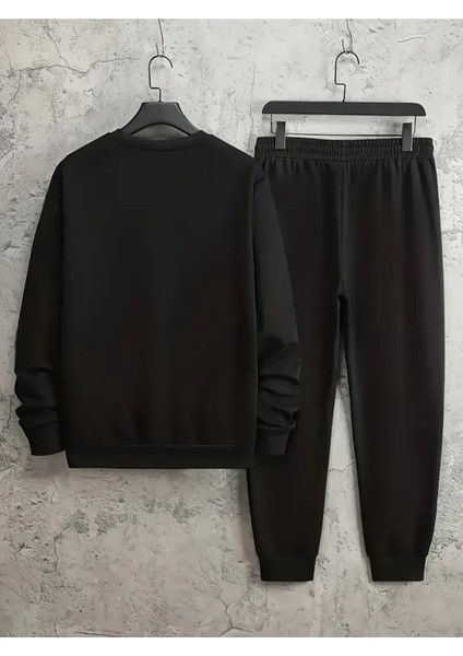 Eşofman Takımı Leopar Baskılı Unisex Kışlık Kalın Pamuklu Sweatshirt ve Eşofman Altı 2' Li Set fiyatları