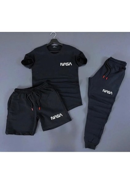 Eşofman Takımı Nasa Baskılı Yazlık 3 Lü Takım