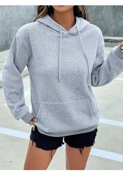 Sweatshirt Kapşonlu Unisex Kışlık Kalın Pamuklu, Şardonlu ve Yumuşacık Kanguru Cepli