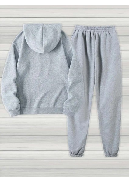 Eşofman Takımı Kapşonlu Kalp Baskılı Şardonlu ve Pamuklu Yumuşak Kalın Ürün 2'li Set Combin fiyatları