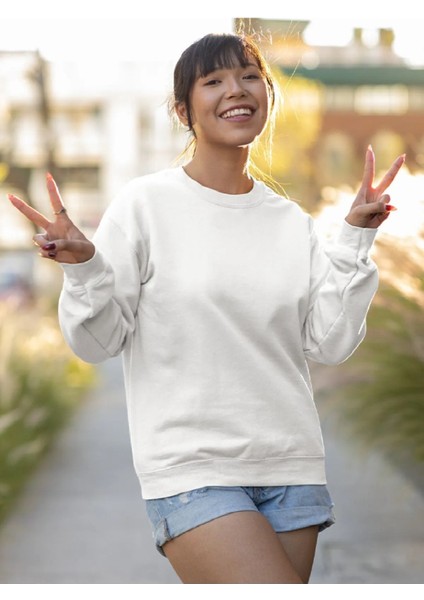 Unisex Baskısız Bisiklet Yaka 2 Li Sweatshirt fiyatları