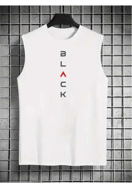 Black Tasarım Baskılı Özel Unisex Kolsuz Tshirt